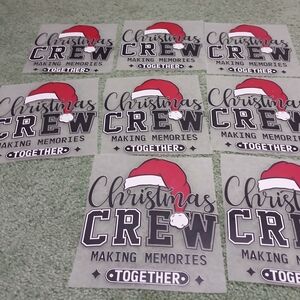 Christmas Crew Graphic Decals with Red Santa Hat